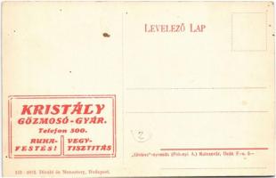 Kolozsvár, Cluj; Mátyás király tér, lovashintók, Haraszthy Jenő üzlete. Kristály Gőzmosó Gyár reklám...