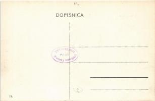 Eszék, Essegg, Osijek; Téli kikötő MKÁ Dráva kotró uszály, halászhajók / Zimska Luka / Winterhafen /...