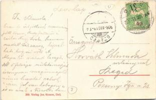 1908 Dálya, Dalja, Dalj (Erdőd, Erdut); Gőzkomp Gombos és Erdőd között a szabad Dunán. Jos. Krausz /...