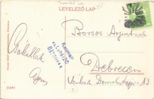 Pancsova, Pancevo; téli kikötő, uszályok / winter port with barges