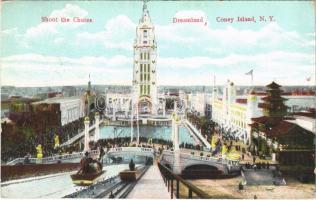 1908 New York City, Coney Island, Dreamland, Shoot the chutes (EK)