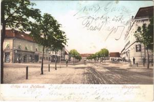 1904 Feldbach (Steiermark), Hauptplatz / main square, hotel, shops (fl)