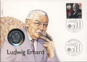 NSZK 1994. 2M "Ludwig Erhard" érmés, bélyeges borítékon, ismertetővel T:1