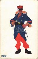 1918 Első világháborús osztrák-magyar katona / WWI K.u.K. military art postcard s: Émile Hubert (Rb)