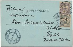 1900 Rózsahegy, Ruzomberok (Liptómegye); vasútállomás este / railway station at night