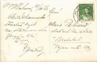 1932 Galgóc, Frasták, Hlohovec; látkép a zsinagógával, bútorház / Nábytkovy Dom / general view with ...