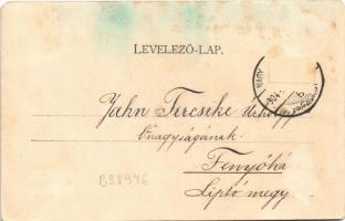 1904 Nagyszombat, Tyrnau, Trnava; tér, katonai rokkantak háza és templom, üzletek. Fischer Hugo kiad...