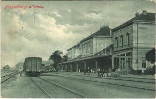 1910 Füzesabony, vasútállomás, vonat