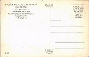 1940 Kolozsvár, Cluj; bevonulás, Horthy Miklós és Purgly Magdolna / entry of the Hungarian troops, R...