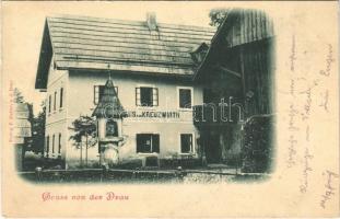 1899 (Vorläufer) Sankt Niklas an der Drau (Villach), Gasthaus zum Kreuzwirth. P. Gailer / hotel and restaurant