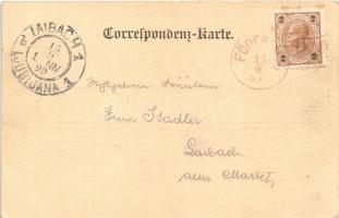 1899 (Vorläufer) Sankt Niklas an der Drau (Villach), Gasthaus zum Kreuzwirth. P. Gailer / hotel and ...