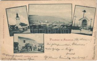 1899 (Vorläufer) Smarje-Sap, Sankt Marein; Pozdrav iz Smarija, Gostilna na postí / calvary, church, restaurant (Rb)