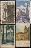 40 db külföldi  városképes lap sok osztrákkal, közte pár modern / 40 foreign city view cards with mo...