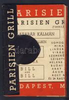 cca 1940 A margitszigeti Parisien Grill érdekes képes reklámfüzete