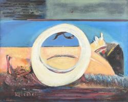Kelemen Emil (1895-1975): Imaginárius táj. Olaj, vászon, jelzett. Hátoldalán Künstlerhaus (Bécs?) ki...