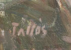 Tallós Ilona (1918-1991): Balatoni fények. Olaj, vászon, jelzett. Fakeretben, 60×80 cm. A kiváló kol...