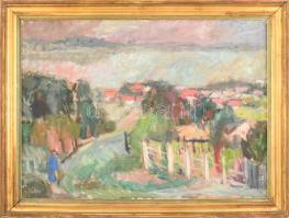 Tallós Ilona (1918-1991): Balatoni fények. Olaj, vászon, jelzett. Fakeretben, 60×80 cm. A kiváló kol...