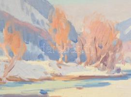 Soltész Zoltán (1909-1990): Téli Kárpátok (Kárpátalja). Olaj, vászon, jelzett. Fa keretben, 50×70 cm...