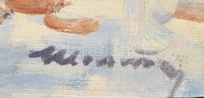 Soltész Zoltán (1909-1990): Téli Kárpátok (Kárpátalja). Olaj, vászon, jelzett. Fa keretben, 50×70 cm...