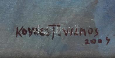 Kovács Tamás Vilmos (1951-): Plasztikus csendélet, 2004. Olaj, fa applikáció, farost, jelzett. Fa ke...