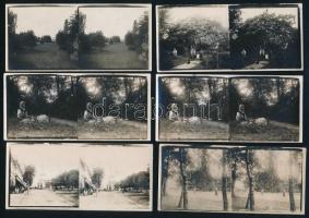 1908 Losoncnagyfalu, 26 db feliratozott fotó (18 db sztereó és 8 db sima), 5,5×13 cm / Veľká Ves, Sl...