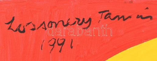 Lossonczy Tamás (1904-2009): Aranypart VIII. (Ragadozó), 1991. Olaj, vászon. Jelzett. Hátoldalán aut...