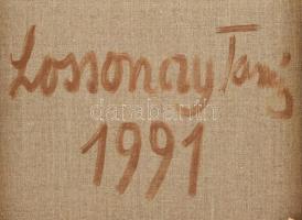 Lossonczy Tamás (1904-2009): Aranypart VIII. (Ragadozó), 1991. Olaj, vászon. Jelzett. Hátoldalán aut...