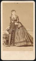 cca 1860-1870 DOrsay Emilné gróf Festetics Felicia (1835-1900) keményhátú fotója, Borsos és Doctor pesti műterméből, a felületén kis foltokkal, 10x6 cm