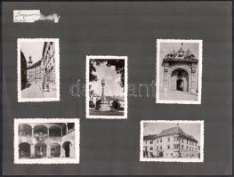 cca 1940-1950 Sopron, Lővér (Lövér), 9 db fotó albumlapon, 6x9 cm