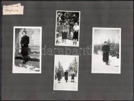 cca 1940-1950 Ótátrafüred, tátrafüredi életképek, 19 db fotó albumlapokon, vegyes méretben