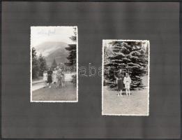cca 1940-1950 Ótátrafüred, tátrafüredi életképek, 19 db fotó albumlapokon, vegyes méretben