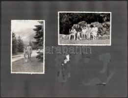 cca 1940-1950 Ótátrafüred, tátrafüredi életképek, 19 db fotó albumlapokon, vegyes méretben