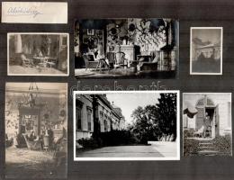 cca 1930-1940 Alsóhídvég, kastély-kúria, 11 db fotó alumblapokon, különböző méretben + 1 db fotólap