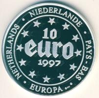 Európa 1997. 10€ Ag "Hollandia-Frans Hals" T:PP Tanúsítvánnyal!