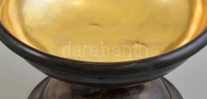 Art deco, ezüst (Ag) kínáló tál. XX. sz. eleje. Polgár Kálmán ezüstárugyára, Jelzett, címkézett ezüs...