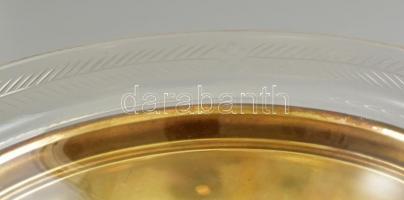 Art deco, ezüst (Ag) kínáló tál. XX. sz. eleje. Polgár Kálmán ezüstárugyára, Jelzett, címkézett ezüs...