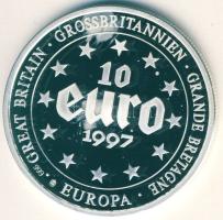 Európa 1997. 10€ Ag "Nagy-Britannia-Nemzeti Himnusz" T:PP Tanúsítvánnyal!
