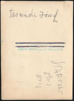 cca 1920-1930 Tasnádi József (1903-1977) birkózó, olimpikon dedikált fotólapja, az egyik sarkán kis ...