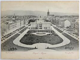 Zagreb, Zágráb; piac - 3 db óriás nem képeslap hátoldalú nyomtatvány / market - 3 giant non PC cards...