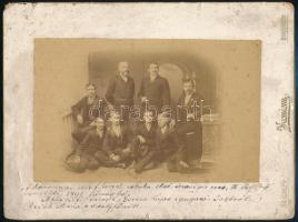 1892 A homonnai volt felső kereskedelmi iskola első érettségit tett diákja, kartonra kasírozott, feliratozott fotó Kemény műterméből, sérült karton, 14×21 cm