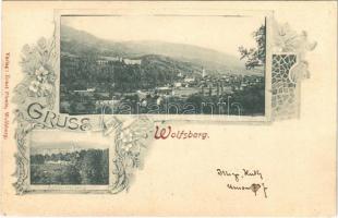 1899 (Vorläufer) Wolfsberg, Schloss. Ernst Ploetz / castle. Art Nouveau, floral