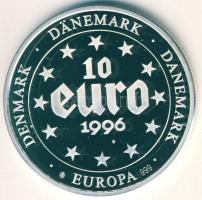 Európa 1996. 10€ Ag "Dánia-Rosenborg Slot" T:PP Tanúsítvánnyal!