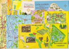 Magyarország: 11 db térképes használatlan képeslap