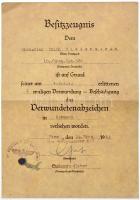 Német Harmadik Birodalom 1943. "Sebesülési jelvény fekete fokozata" préselt acéllemez kitü...