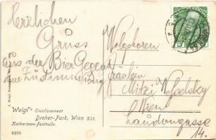 1908 Wien, Vienna, Bécs XIII. Weigl's Etablissement Dreher-Park, Katharinen Festhalle / restaur...