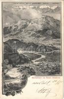 1905 Bolzano, Bozen (Südtirol); Mendelbahn / funicular railway, map. Art Nouveau, floral