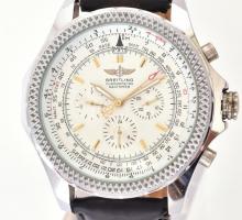 Breitling automata karóra, replika. Bőr szíjjal, működő, jó állapotban. d: 54mm