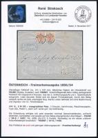 3kr pár MP III távolsági levélen "FIUME / 1857" - Triest. Signed: Ferchenbauer. Certificat...