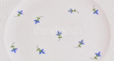 Herendi búzavirág mintás süteményes készlet. Hiányos. 4 + 1 darabos. Talpas kínálóval. Kézzel festet...