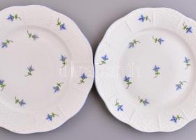 Herendi búzavirág mintás süteményes készlet. Hiányos. 4 + 1 darabos. Talpas kínálóval. Kézzel festet...